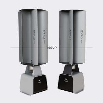Cajas de cambios opcionales TESUP: 1:4 para vientos fuertes y 4:1 para vientos suaves