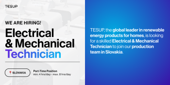 Únete a TESUP Eslovaquia – Técnico Eléctrico y Mecánico (Medio tiempo)