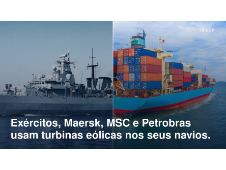 Um navio de guerra e um porta-contentores carregado no mar