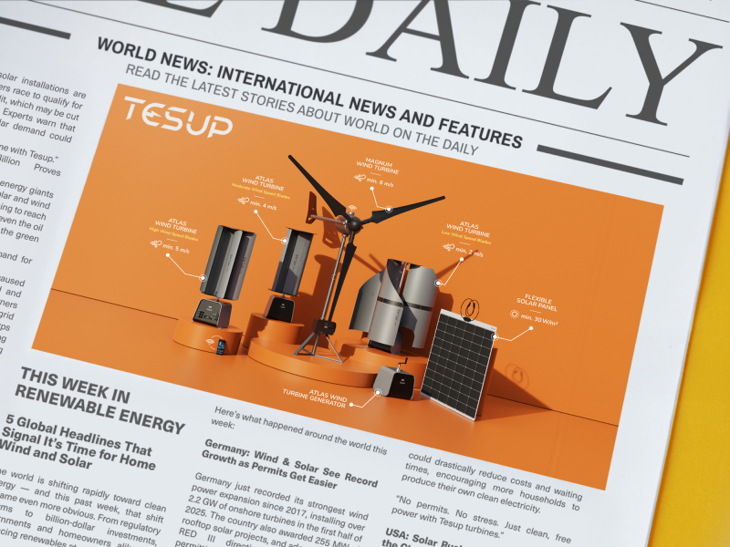 Tento týždeň v obnoviteľnej energii: 5 svetových titulkov, ktoré naznačujú, že nastal čas pre domácu veternú a solárnu energiu