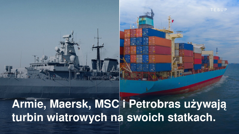 Okręt wojenny i załadowany kontenerowiec na morzu