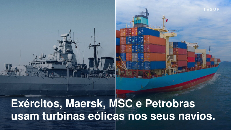Um navio de guerra e um porta-contentores carregado no mar