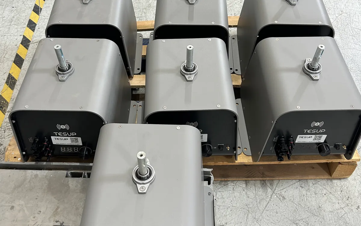 Finished TESUP Atlas generator bodies palletised and ready to ship