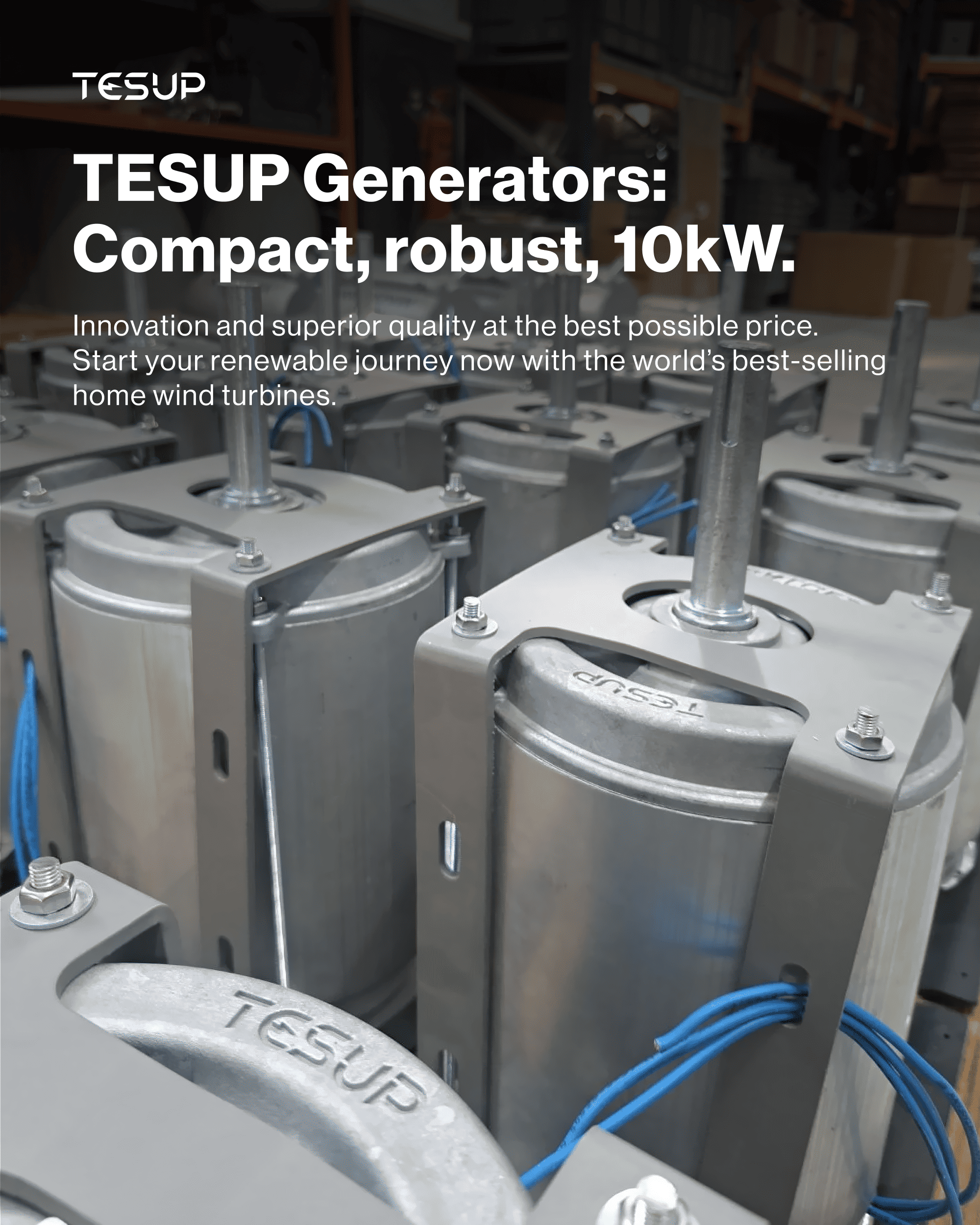 Generadores TESUP: Compactos, robustos, 10 kW.