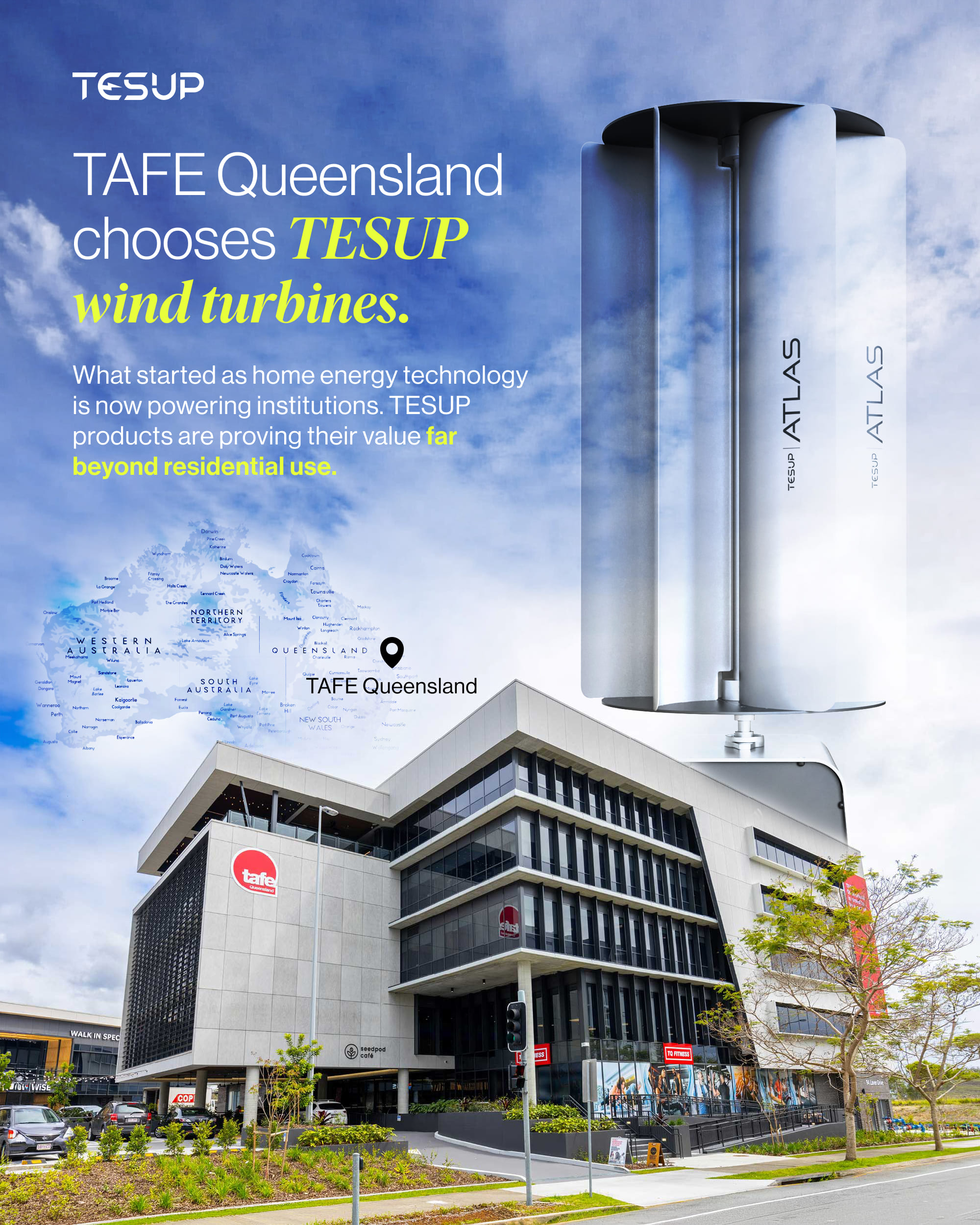 TAFE Queensland Pohání Další Vlnu Čisté Energie S Větrnými Turbínami TESUP