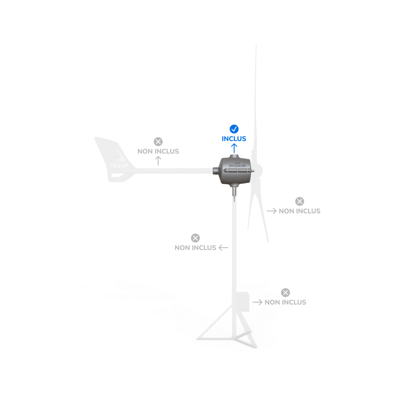Générateur d'éolienne horizontale Magnum (10 KW)