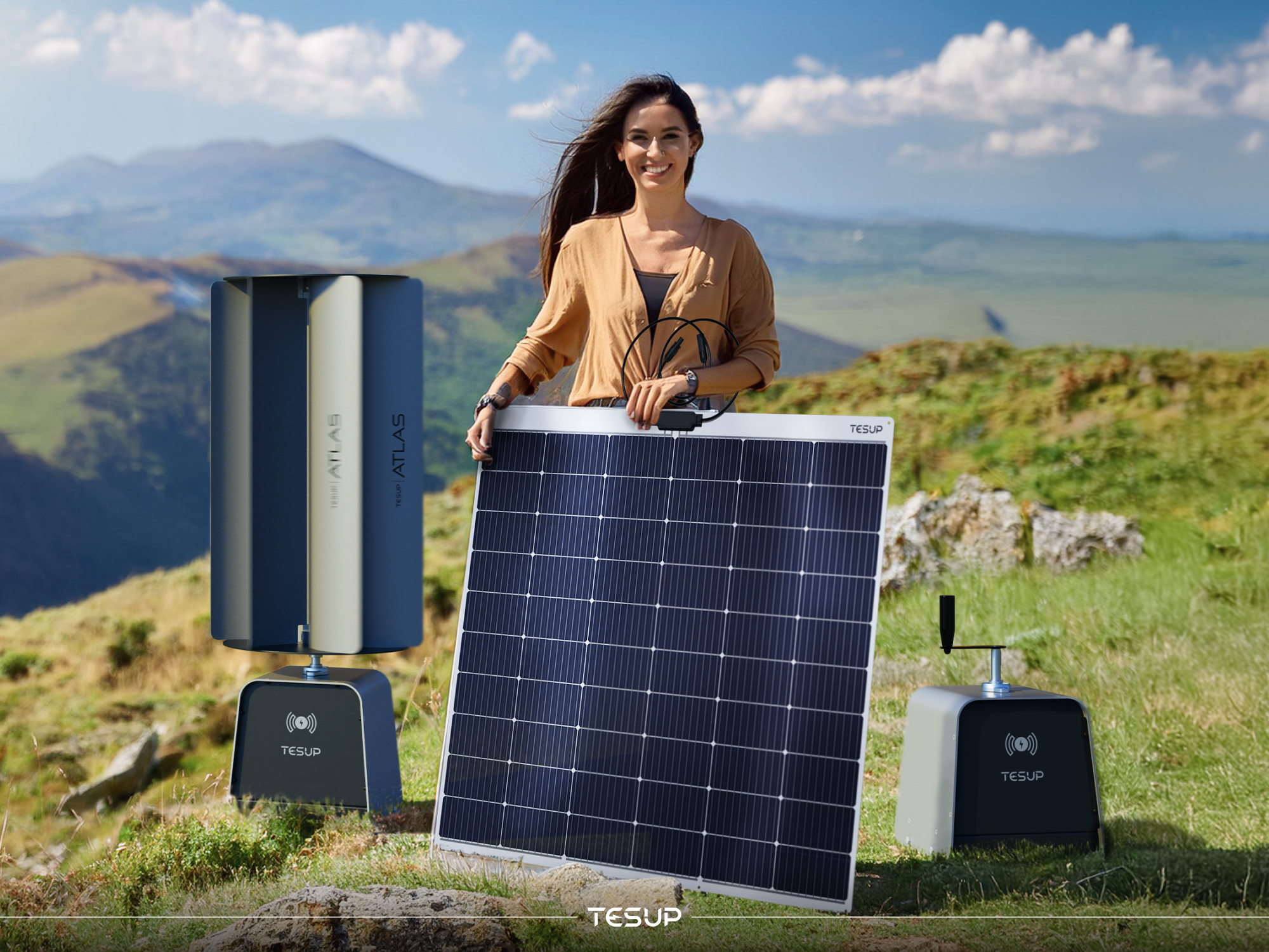 Traum wird Wirklichkeit! Erzeugen Sie Strom mit Wind, Sonne oder Handkraft mit TESUP