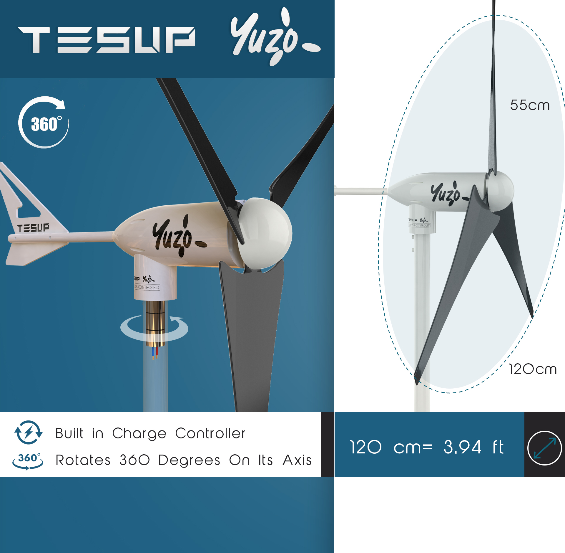 TESUP Yuzo Windturbine Kleine Boten